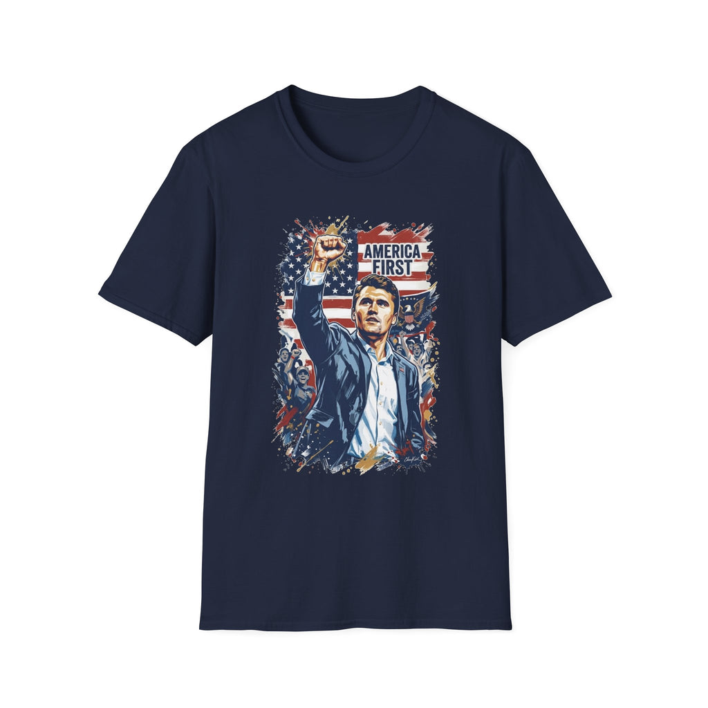 Charlie Kirk Tribute Portrait Patriotic Tee