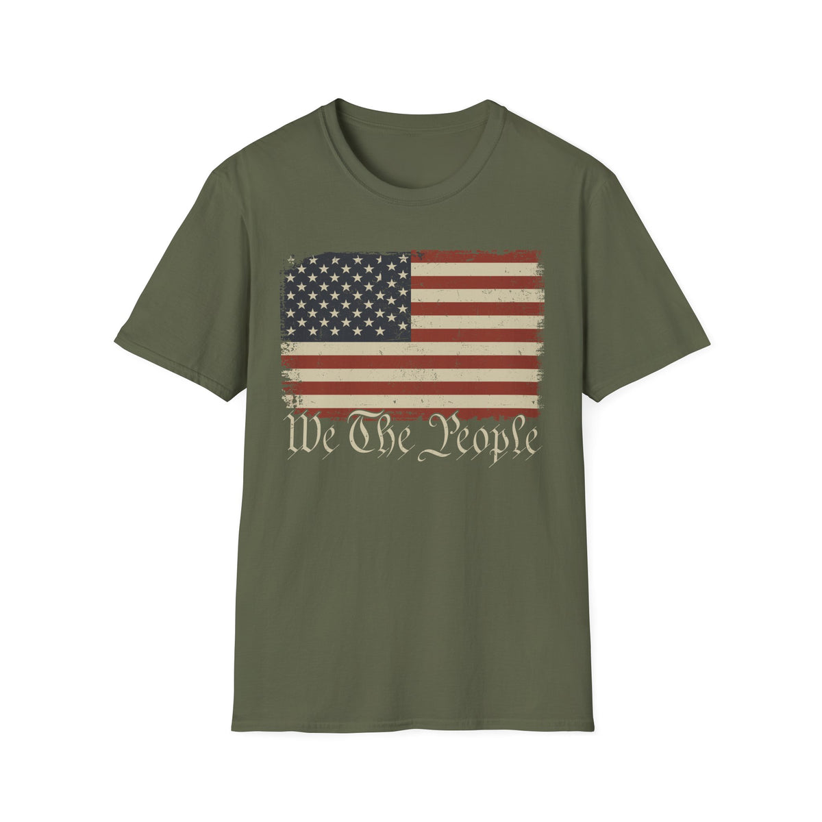 Vintage American Flag T‑Shirt — “We The People” Patriotic Tee