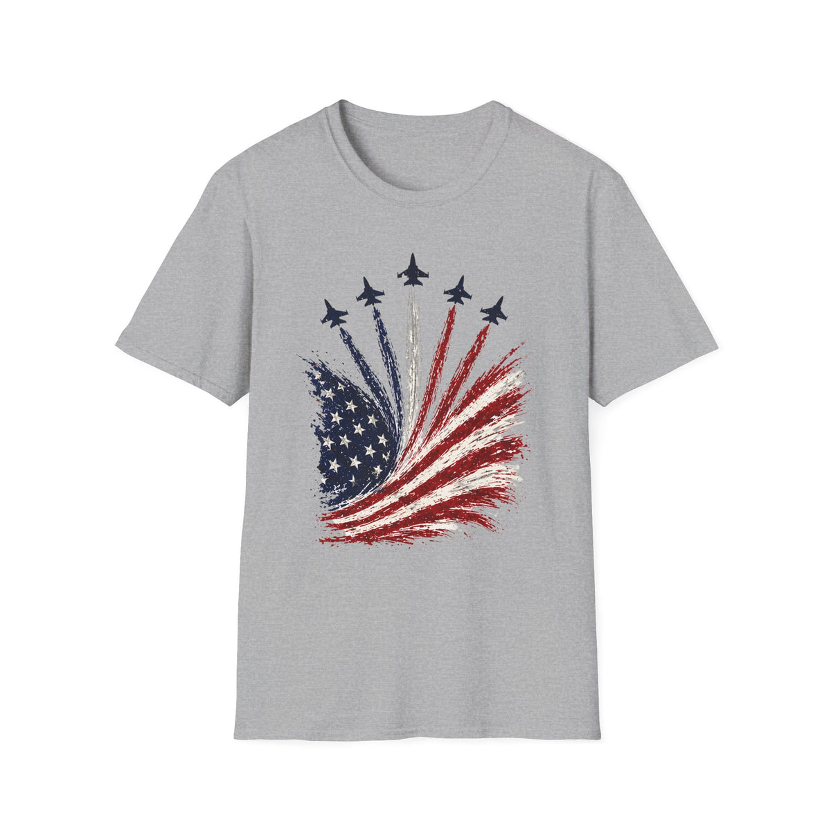 Fighter Jet Flyover American Flag Tee
