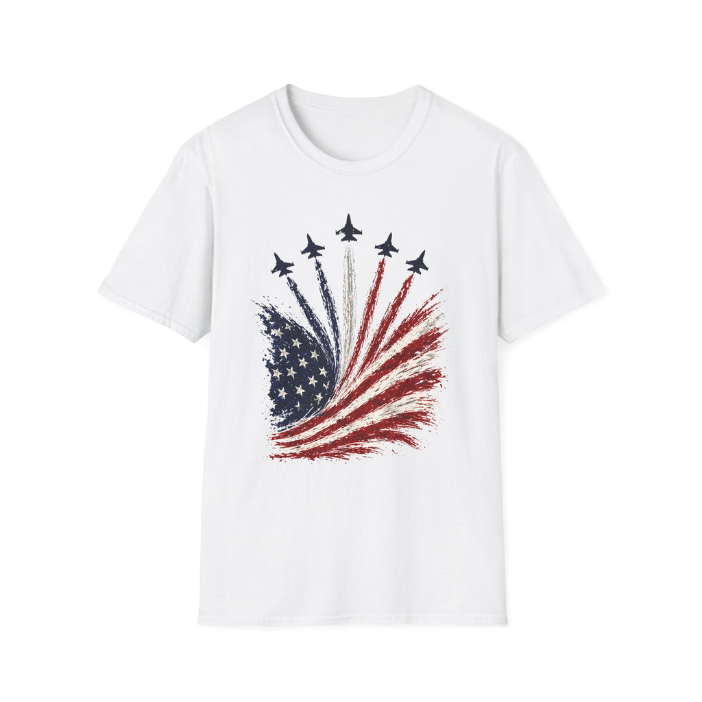 Fighter Jet Flyover American Flag Tee