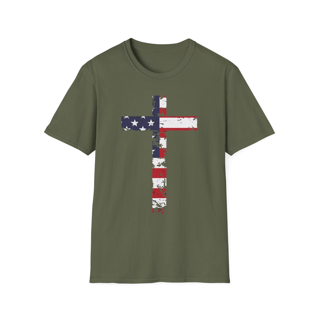 Faith & Freedom — American Flag Cross T-Shirt