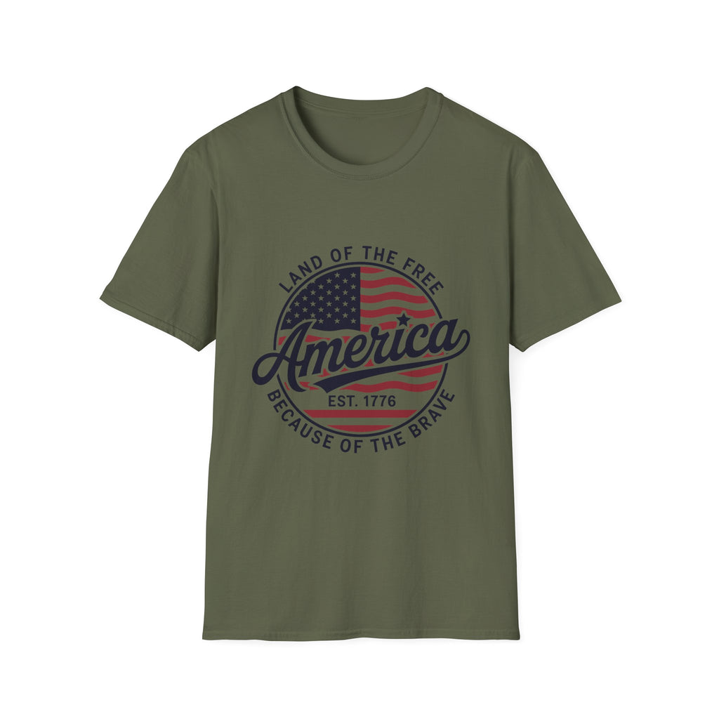 "Land of the Free, Because of the Brave" Patriotic Tee