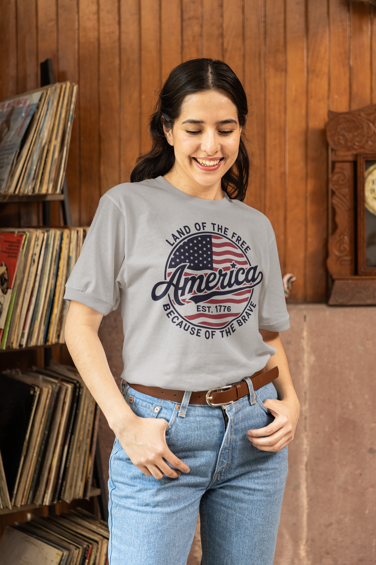 "Land of the Free, Because of the Brave" Patriotic Tee