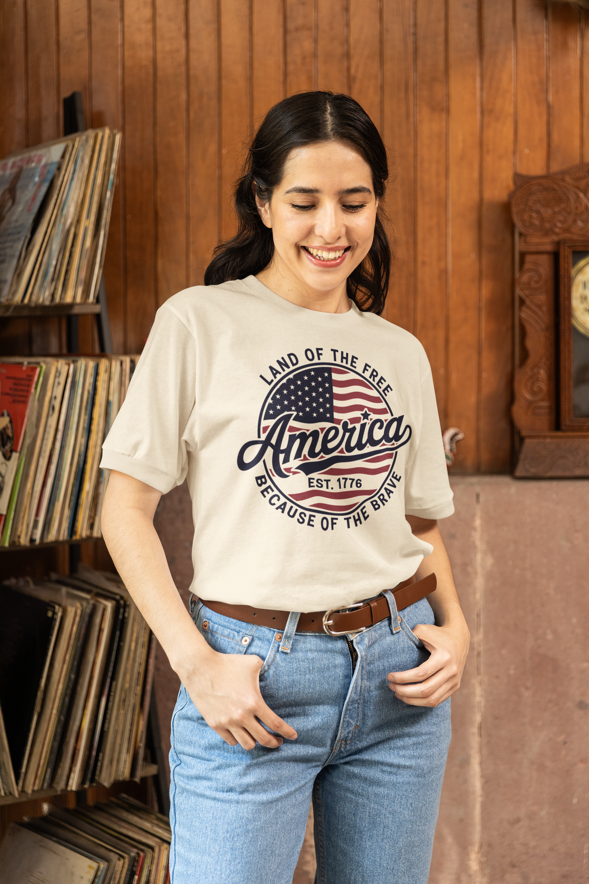 "Land of the Free, Because of the Brave" Patriotic Tee