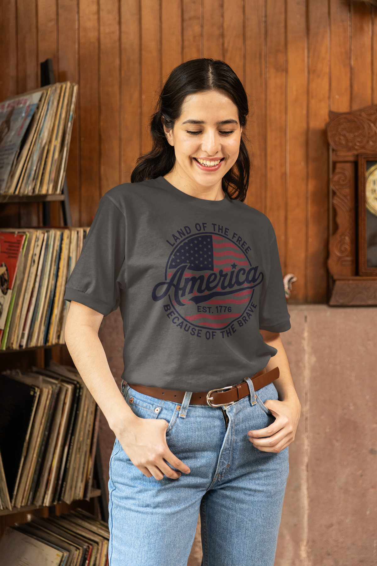 "Land of the Free, Because of the Brave" Patriotic Tee