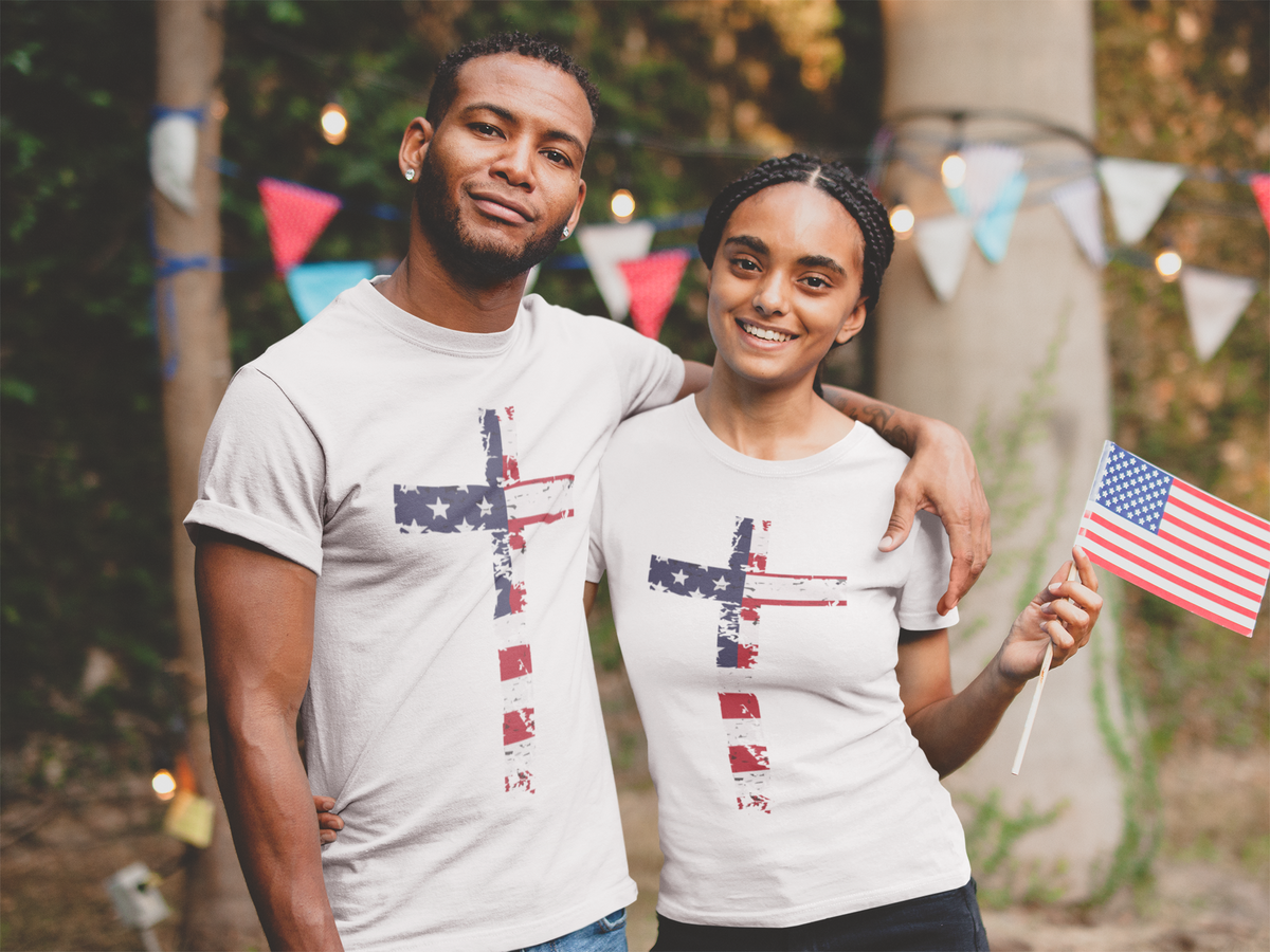 Faith & Freedom — American Flag Cross T-Shirt