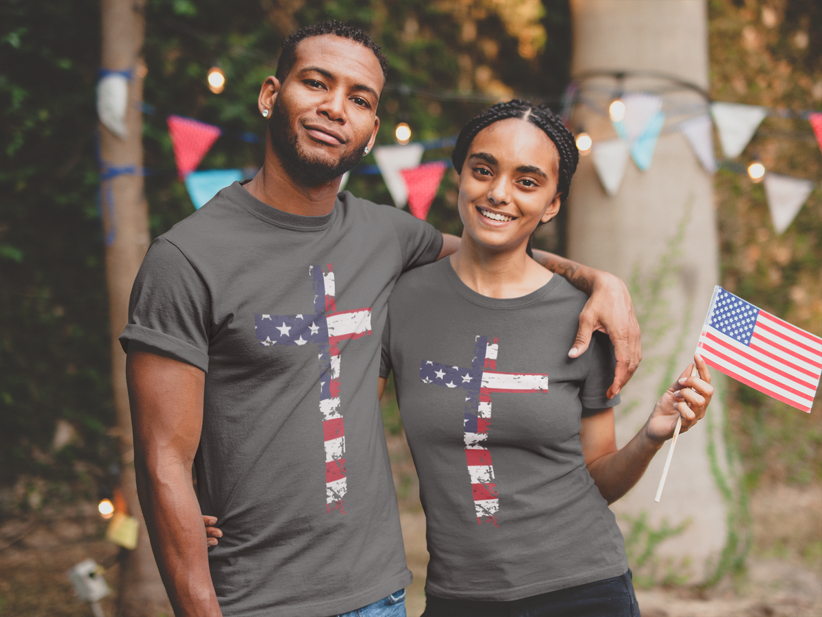 Faith & Freedom — American Flag Cross T-Shirt