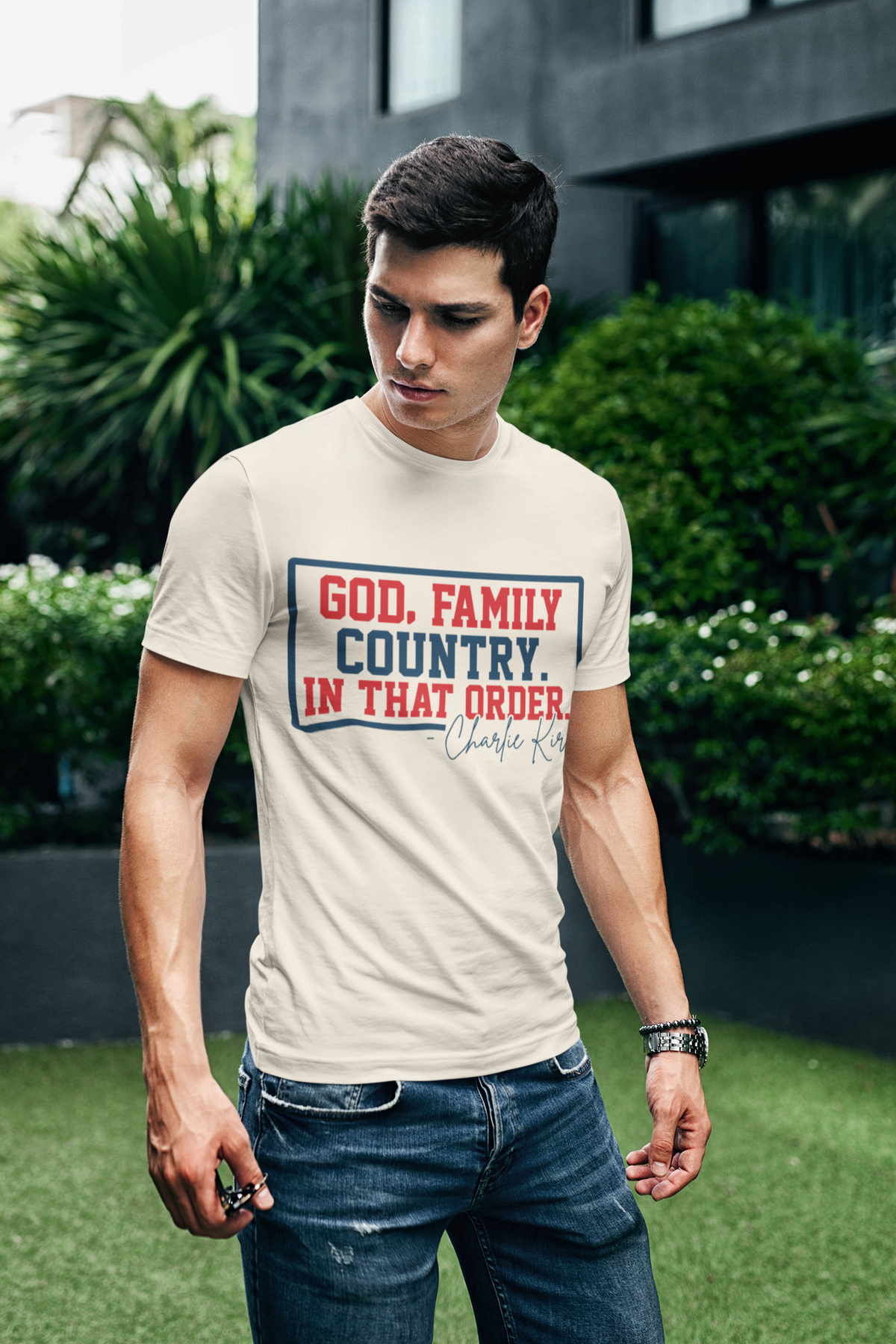 God, Family, Country T-Shirt — Charlie Kirk Quote Patriotic Tee