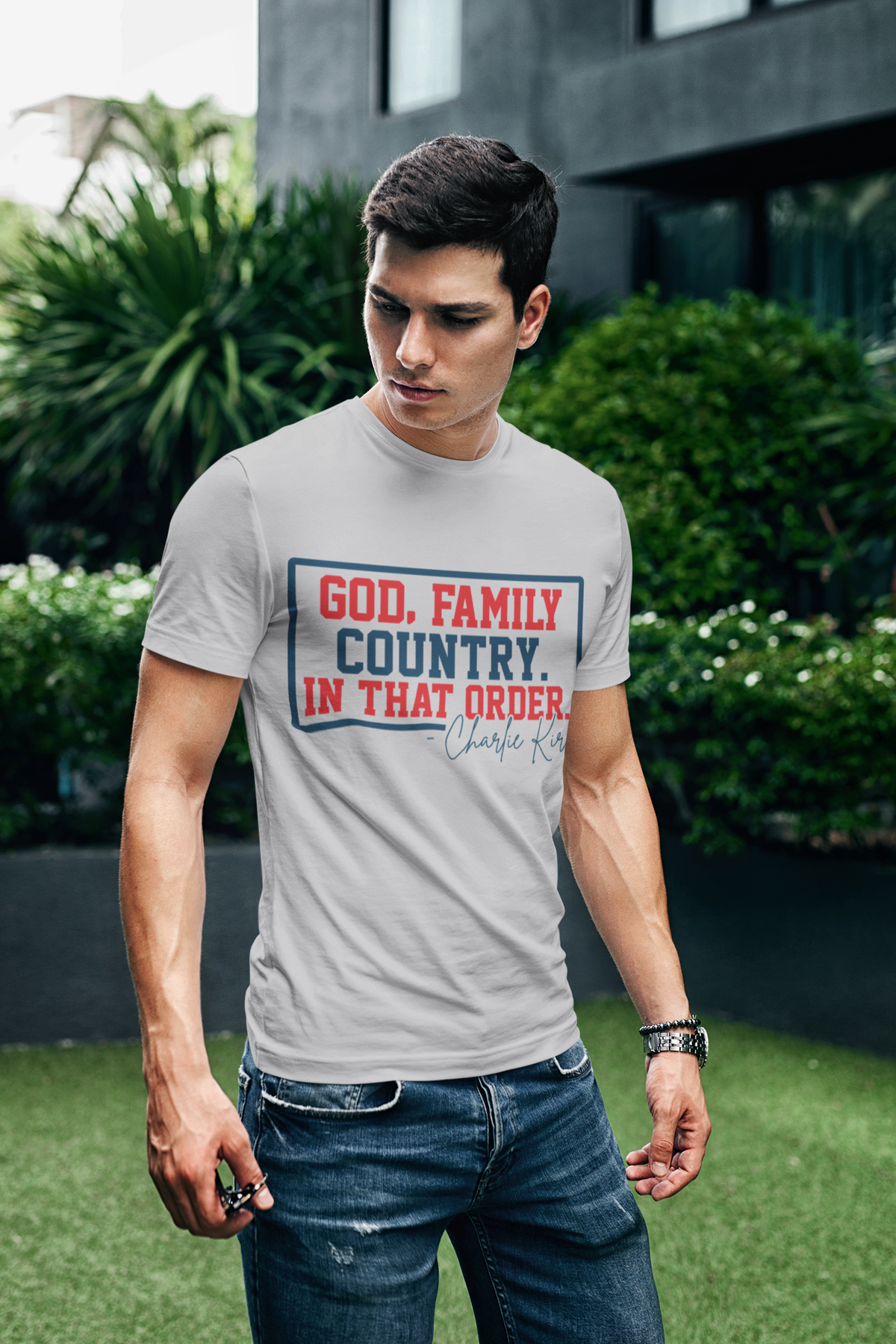 God, Family, Country T-Shirt — Charlie Kirk Quote Patriotic Tee