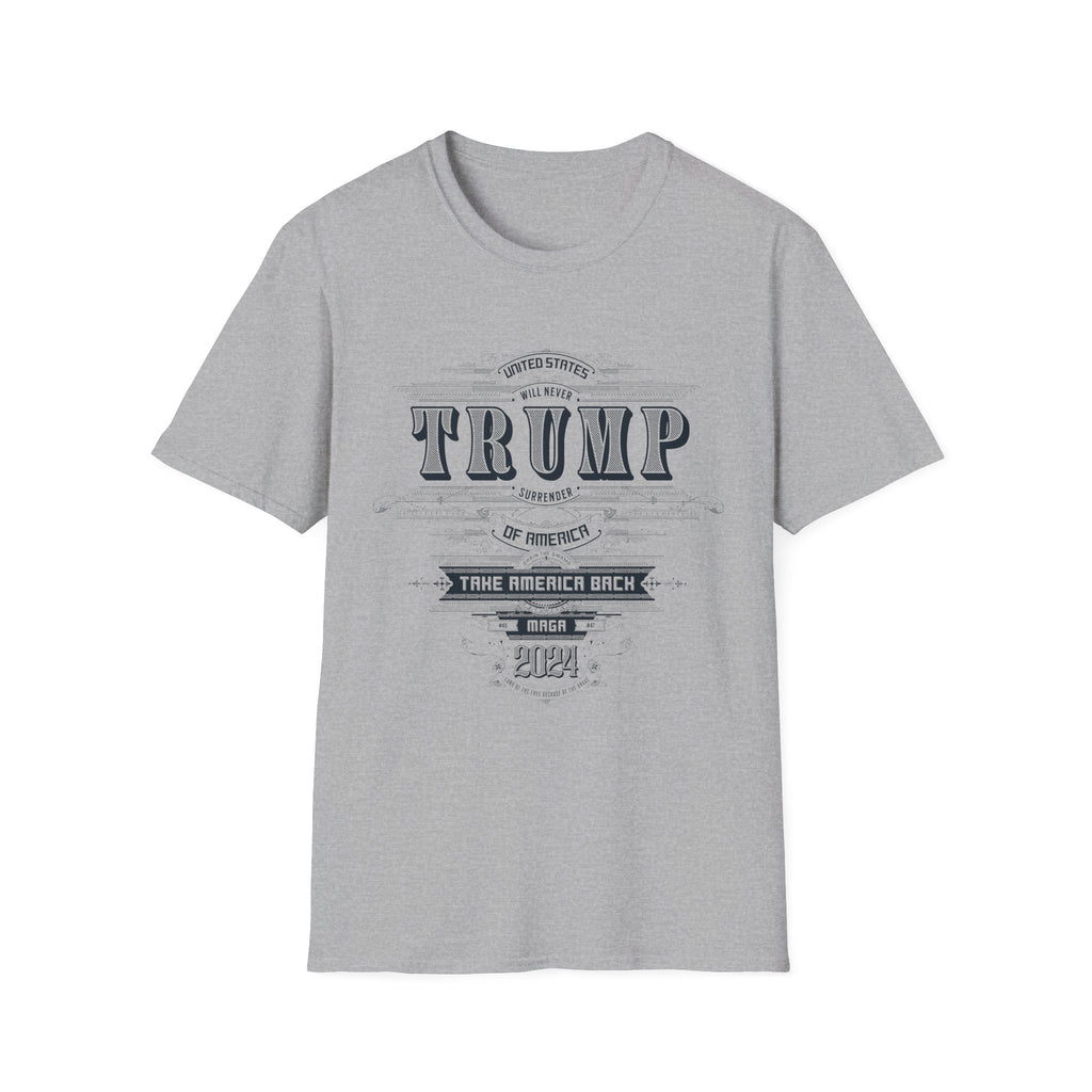 Trump 2024 — Never Surrender Vintage MAGA Tee