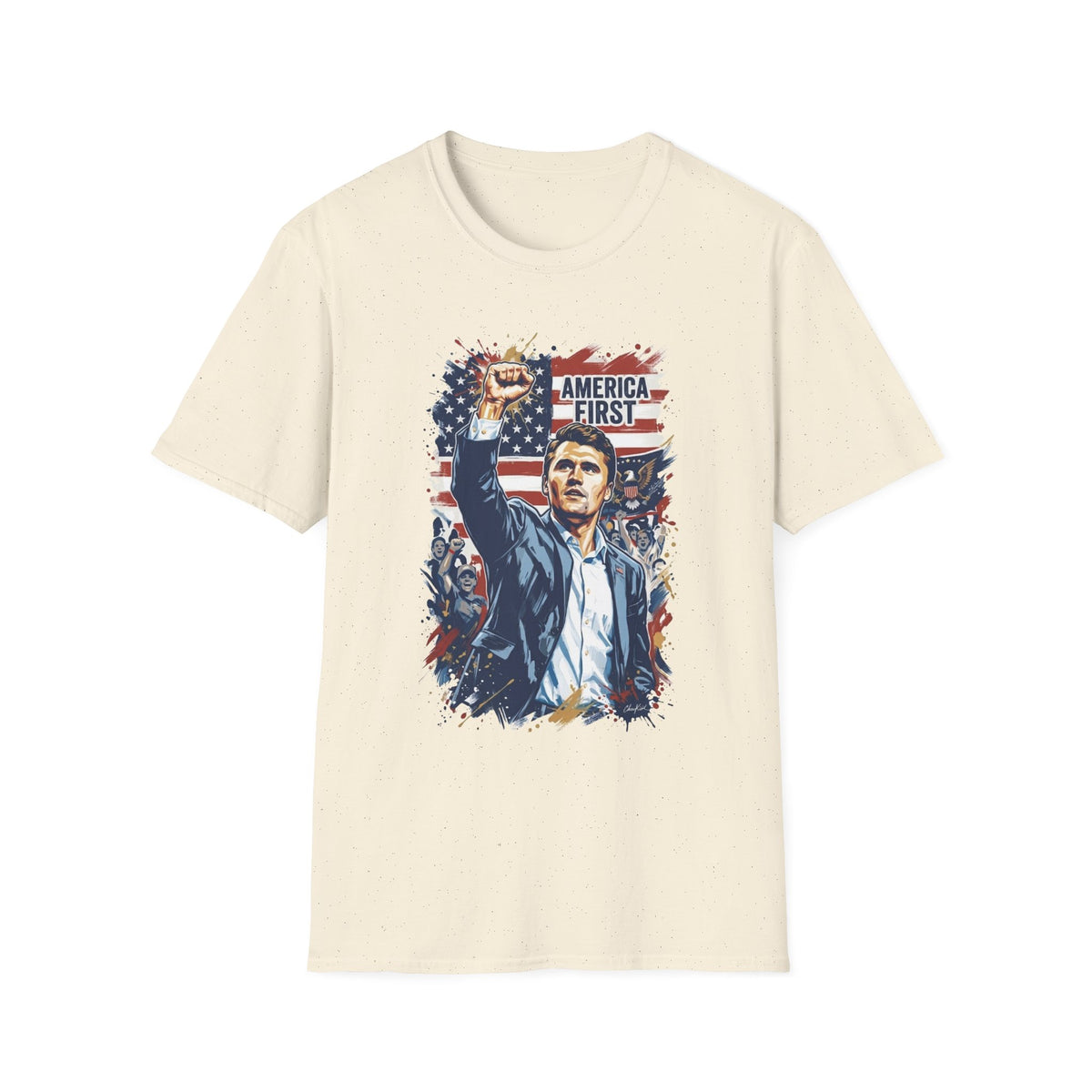 Charlie Kirk Tribute Portrait Patriotic Tee