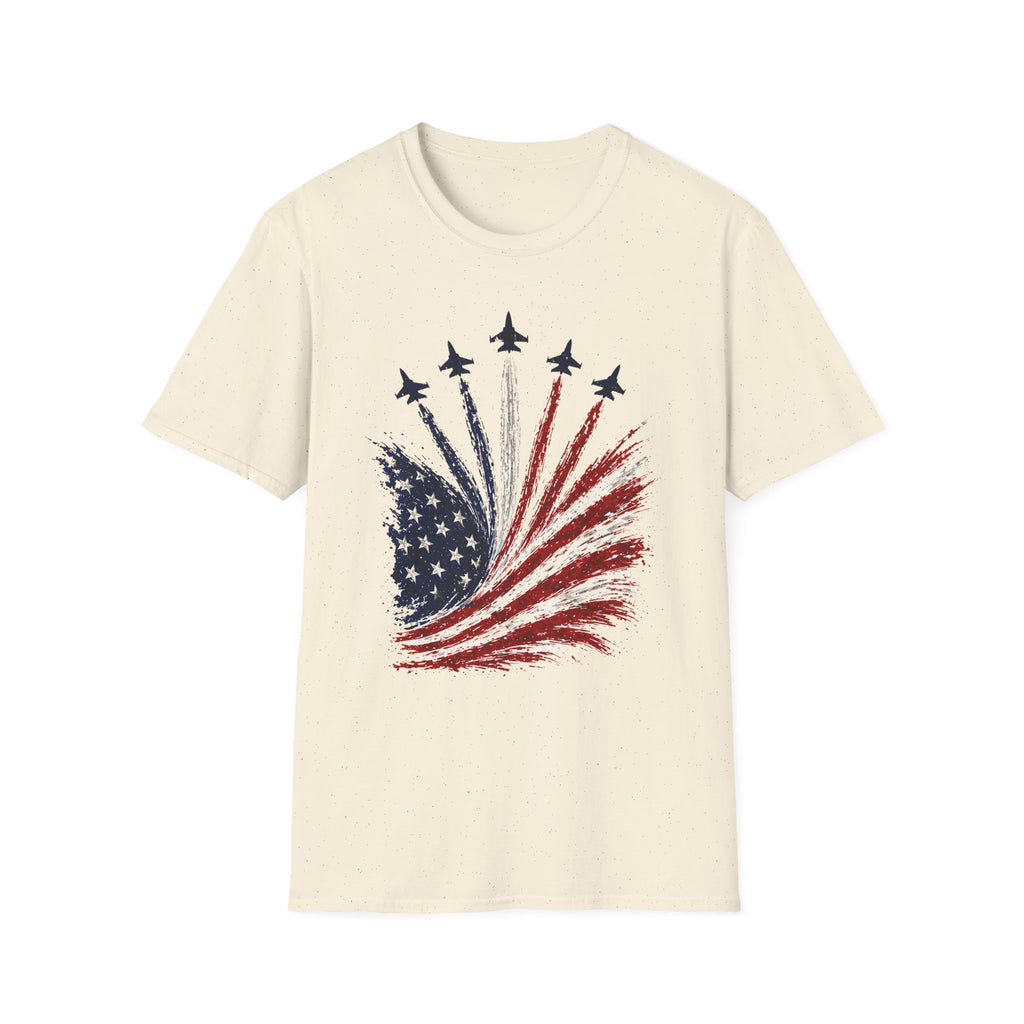 Fighter Jet Flyover American Flag Tee