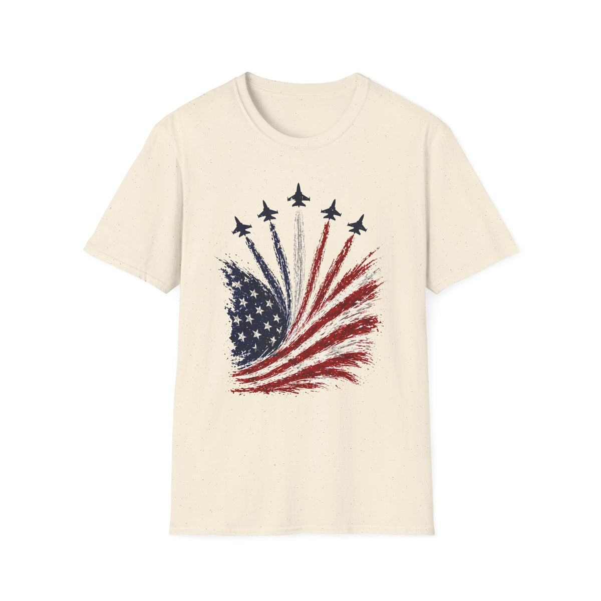Fighter Jet Flyover American Flag Tee