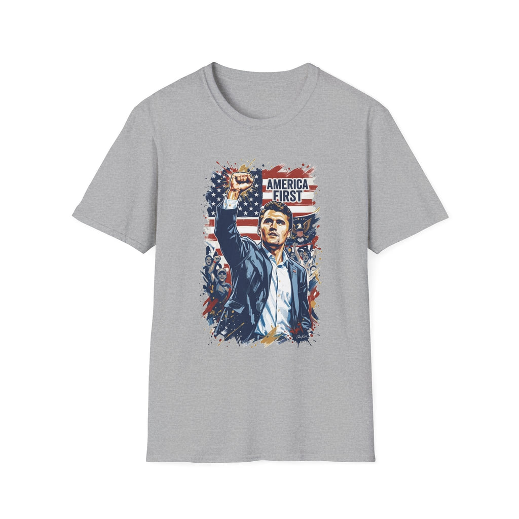 Charlie Kirk Tribute Portrait Patriotic Tee
